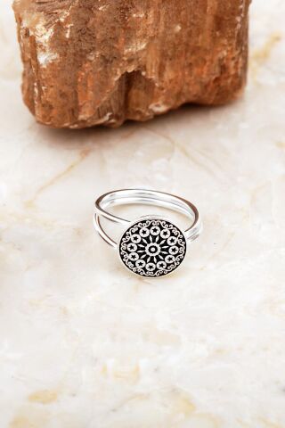 Anadolu Motifli Elişi Gümüş Yüzük 5877