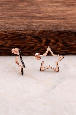 Yıldız Tasafrım Rose Gümüş Küpe 4732