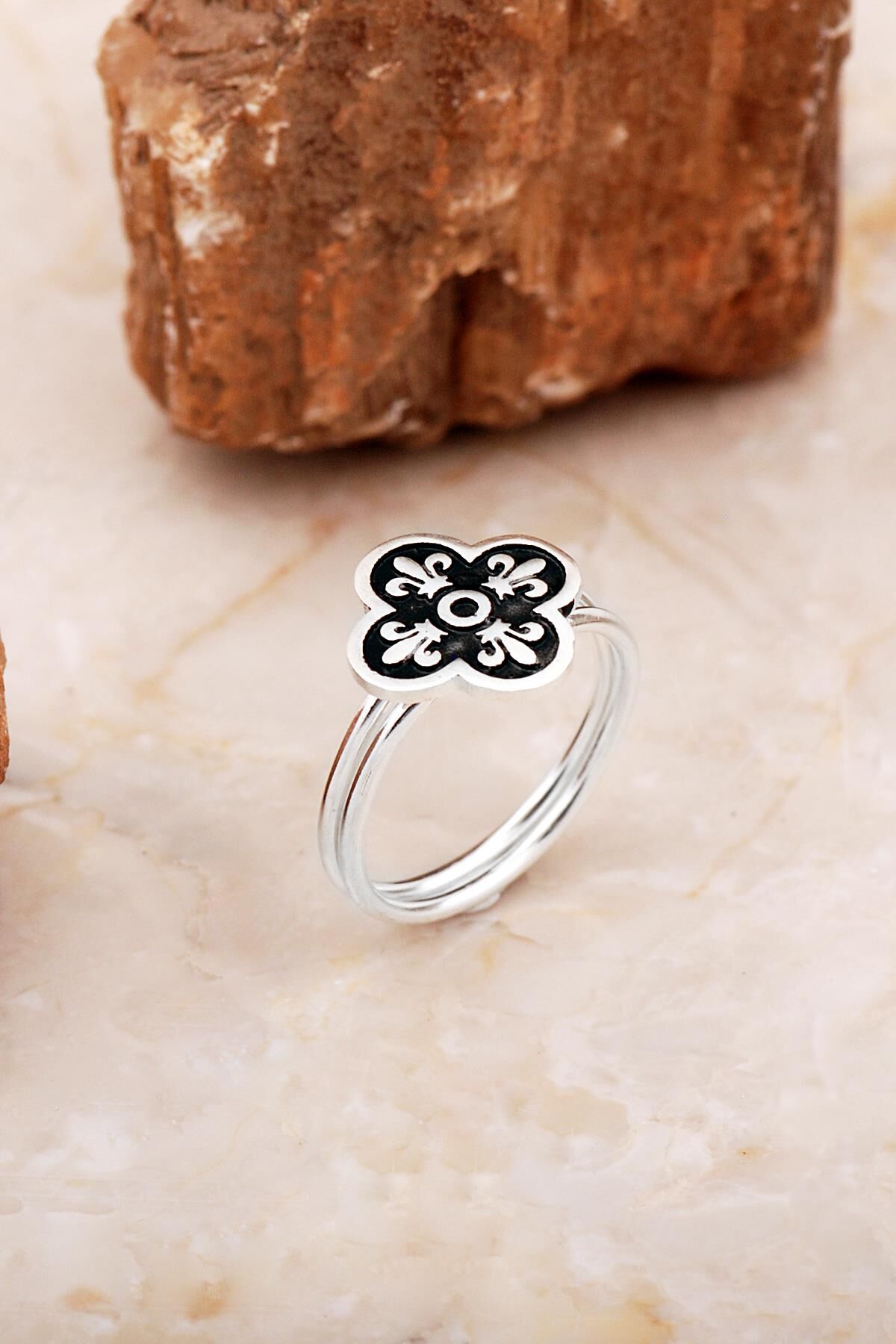 Yonca Elişi Gümüş Yüzük 5879