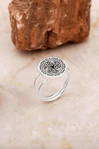 Anadolu Motifli Elişi Gümüş Yüzük 5880