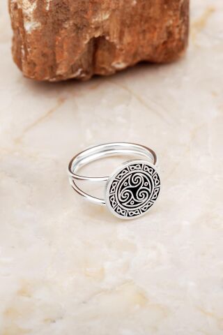 Anadolu Motifli Elişi Gümüş Yüzük 5880