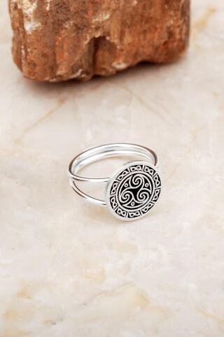 Anadolu Motifli Elişi Gümüş Yüzük 5880