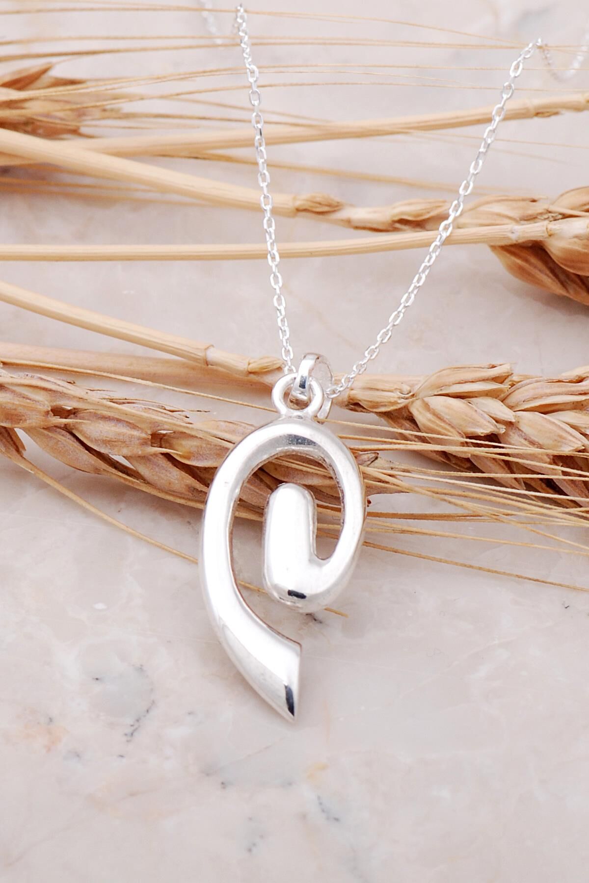 Salyangoz Tasarım Gümüş Kolye 7476