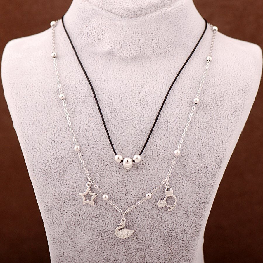 Choker Tasarım Gümüş Kolye 3446