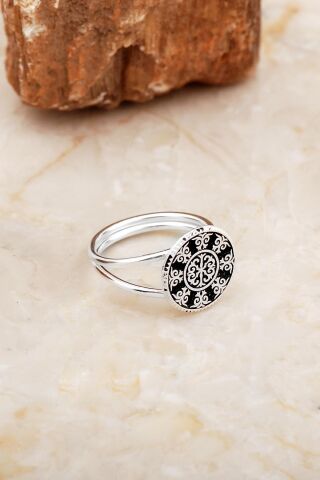 Anadolu Motifli Elişi Gümüş Yüzük 5884