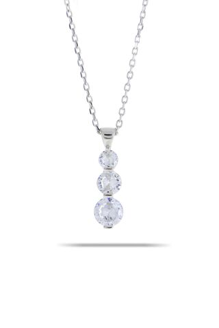 Tria Pırlanta Model Rodyumlu Gümüş Kolye 7282