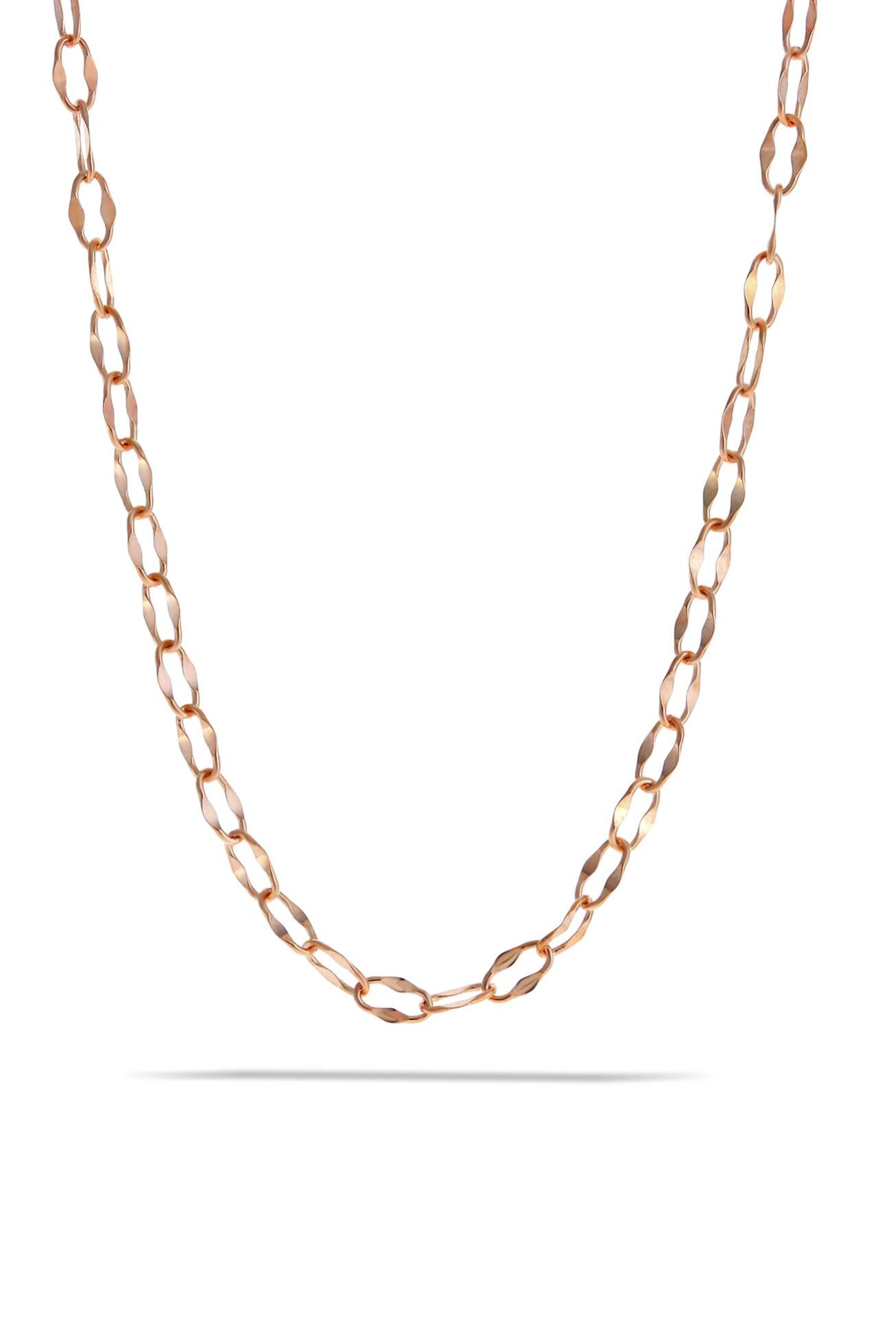 49 cm Rose Gümüş Figaro Zincir Kolye 7284