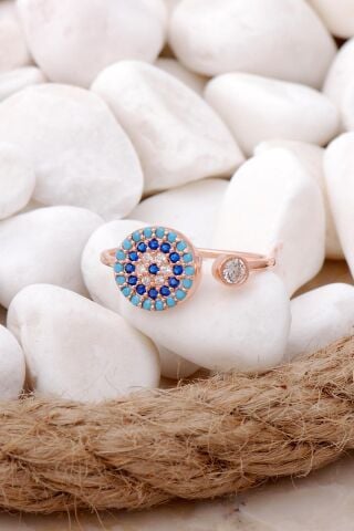 Rose Gümüş Göz Tasarım Yüzük 2889