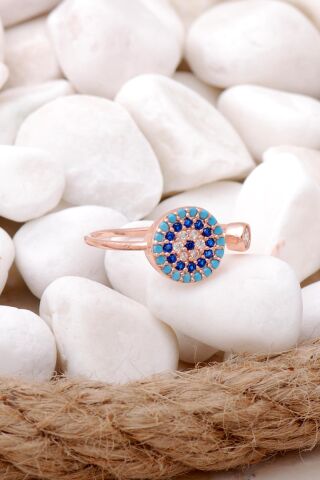 Rose Gümüş Göz Tasarım Yüzük 2889