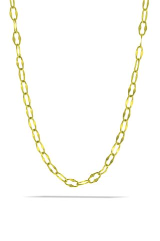 44 cm Altın Yaldızlı Gümüş Figaro Zincir Kolye 7285