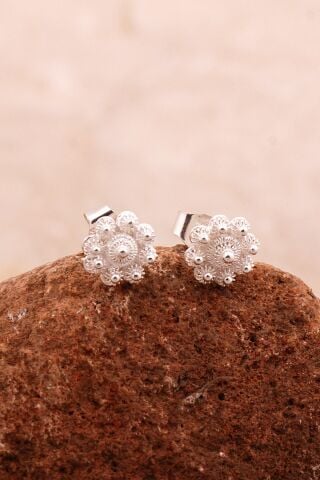 Papatya Telkari Gümüş Küpe 6830