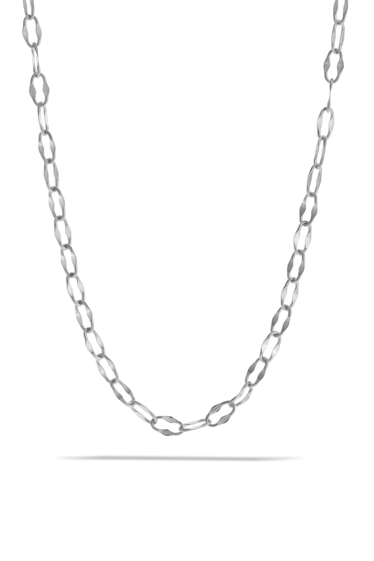 49 cm Rodyumlu Gümüş Figaro Zincir Kolye 7286