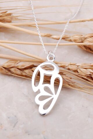 Kelebek Tasarım Gümüş Kolye 7483