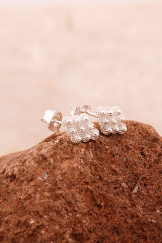 Telkari Elişi Tasarım Gümüş Küpe 6831