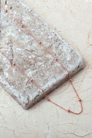 Rose Toplu 925 Ayar Gümüş Zincir Kolye 8108