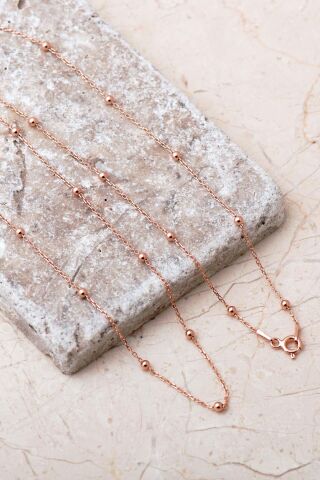 Rose Toplu 925 Ayar Gümüş Zincir Kolye 8108