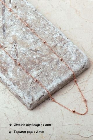 Rose Toplu 925 Ayar Gümüş Zincir Kolye 8108