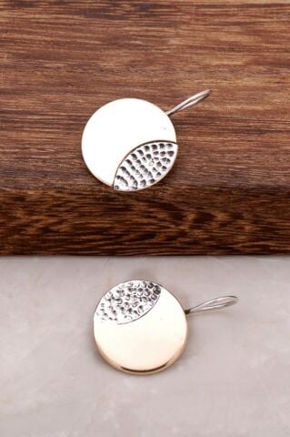 TASARIM HİTİT MOTİFLİ ÇEKİÇ DÖVME GÜMÜŞ KÜPE 1563