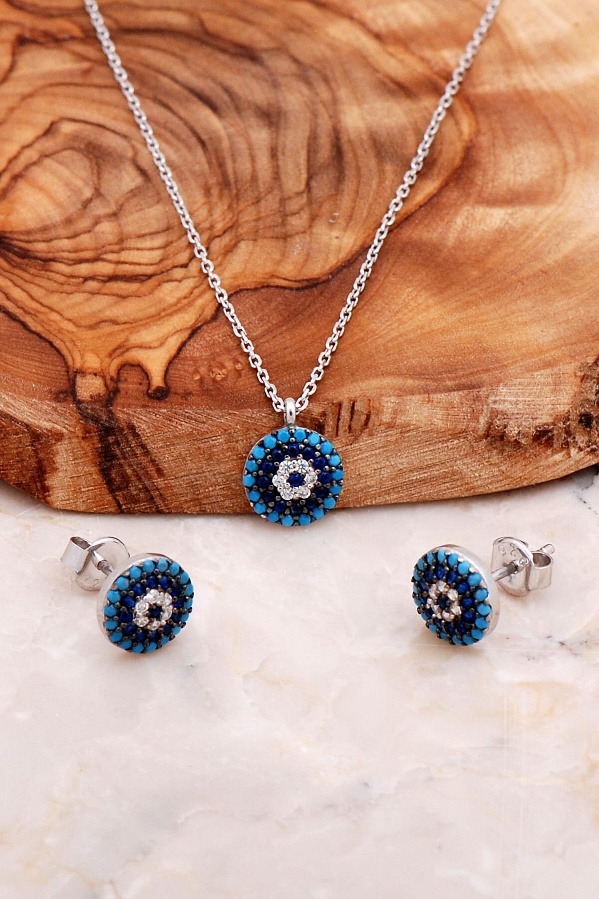 Göz Tasarımlı Mini Gümüş Set 2015