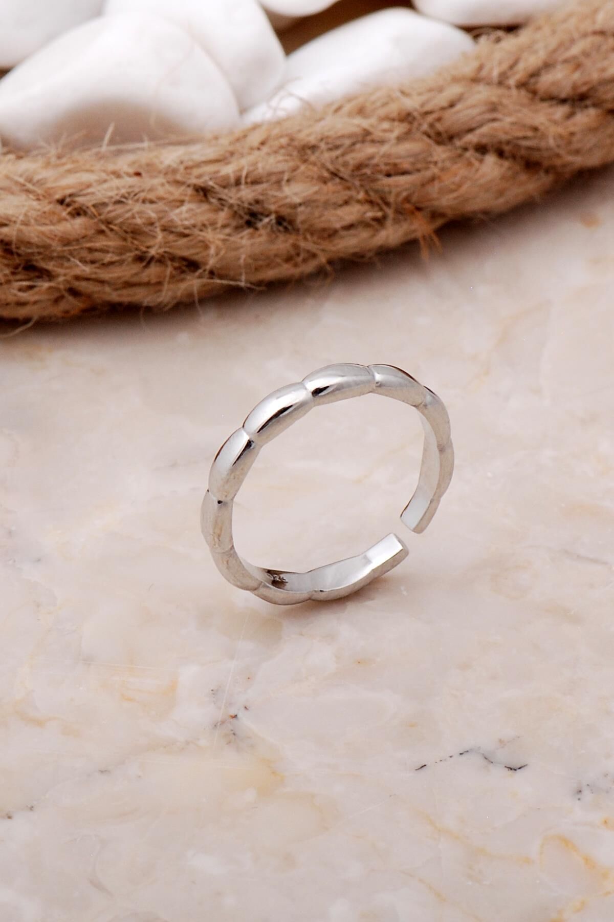 Tasarım Rodyumlu Gümüş Yüzük 3519