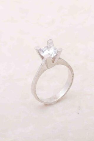 Tek Taş Tasarım Gümüş Yüzük 2678