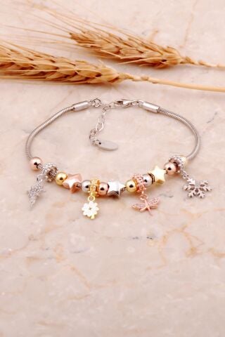 Yıldız Tasarımlı Gümüş Şans Bileklik 4504