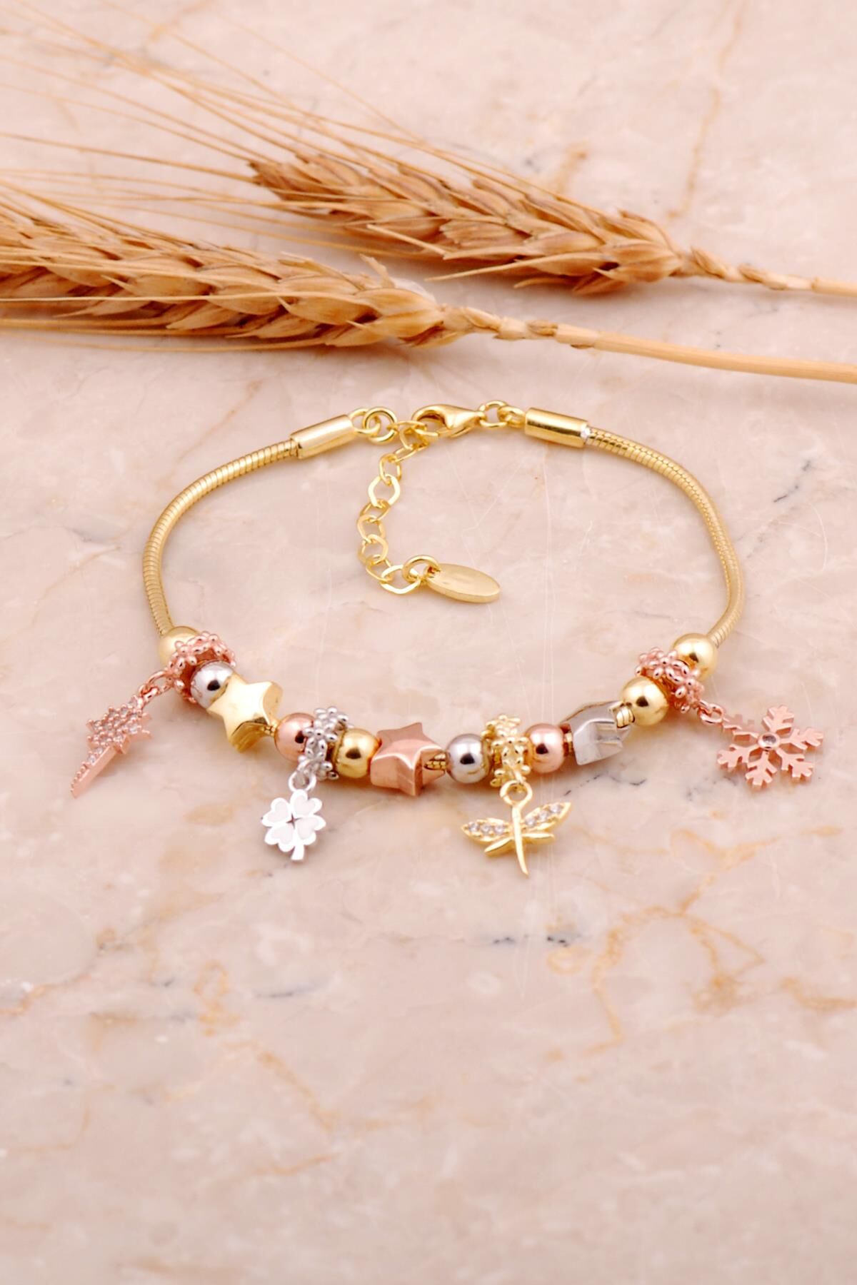 Yıldız Tasarımlı Gümüş Şans Bileklik 4505