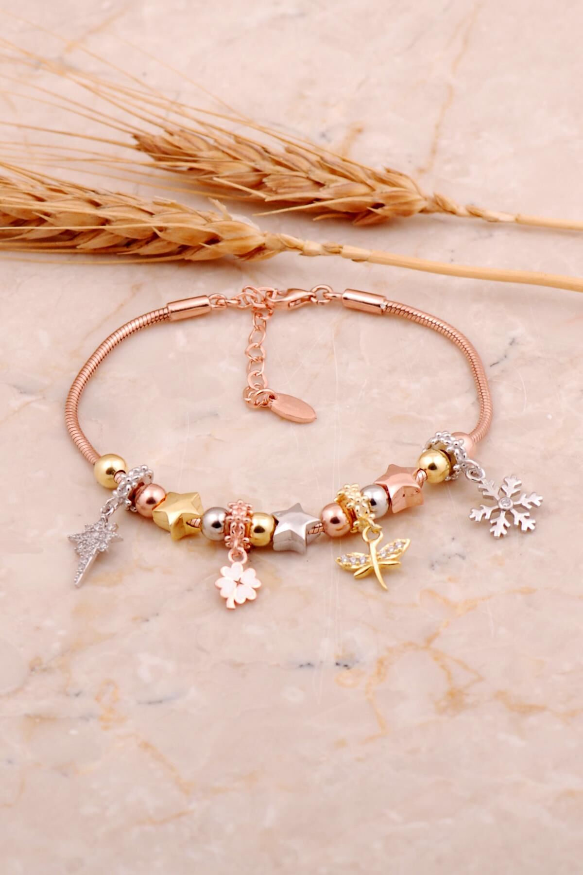 Yıldız Tasarımlı Gümüş Şans Bileklik 4506