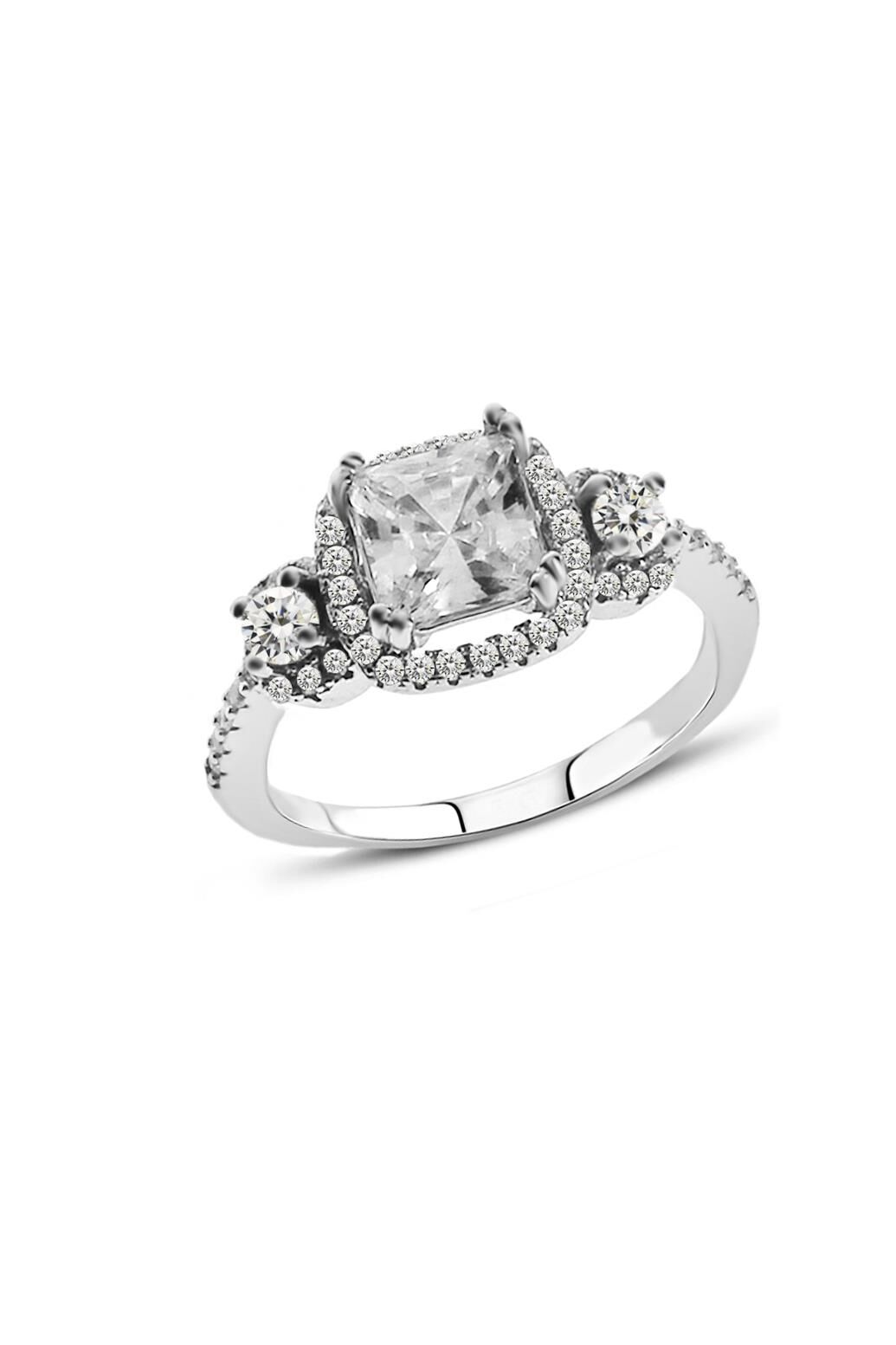 Tria Rodyumlu Gümüş Yüzük 3160