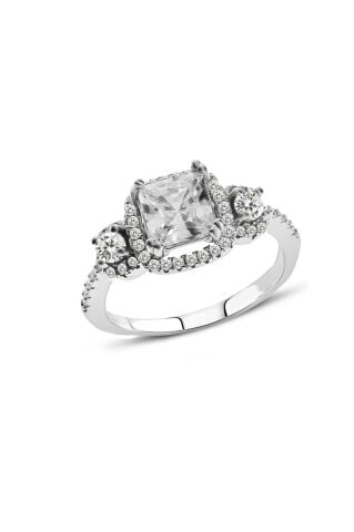 Tria Rodyumlu Gümüş Yüzük 3160