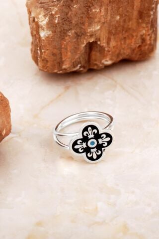 Yonca Mineli Elişi Gümüş Yüzük 5899