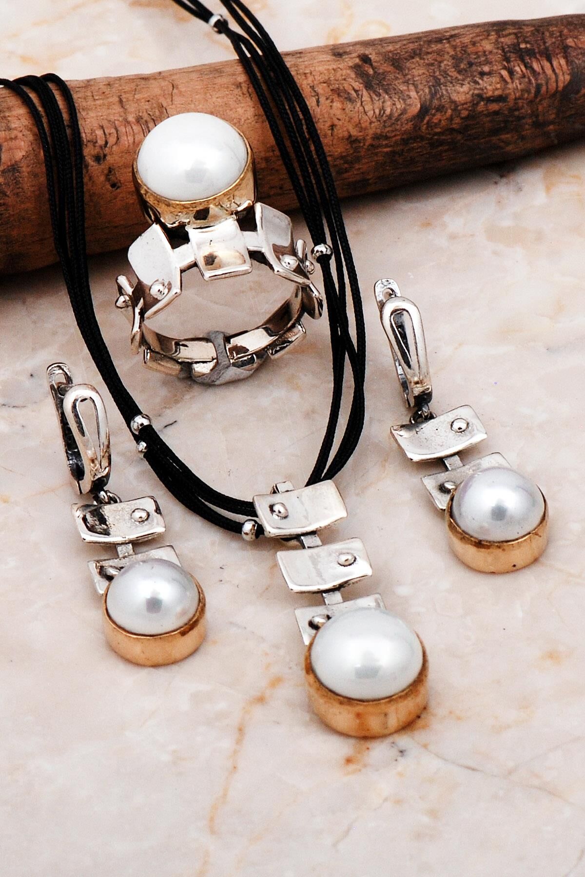 İncili Tasarım Gümüş Set 2288