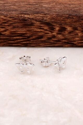 Kelebek Tasarımlı Elişi Gümüş Küpe 4326