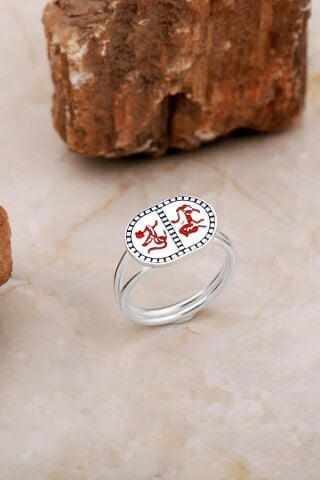 Özgürlüğün Ruhu Sembolü Elişi Mineli Gümüş Yüzük 3760