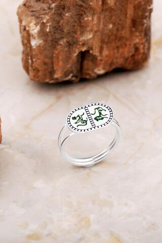 Özgürlüğün Ruhu Sembolü Elişi Mineli Gümüş Yüzük 3761