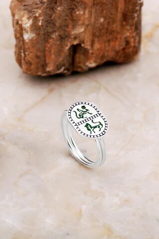 Özgürlüğün Ruhu Sembolü Elişi Mineli Gümüş Yüzük 3761