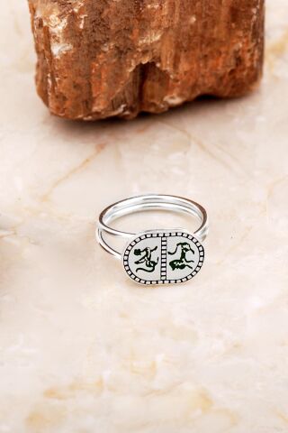 Özgürlüğün Ruhu Sembolü Elişi Mineli Gümüş Yüzük 3761