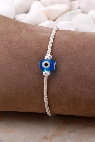 Kazaziye Nazar Boncuklu Gümüş Bileklik 3980