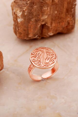 Laleli Elişi Rose Gümüş Yüzük 3766