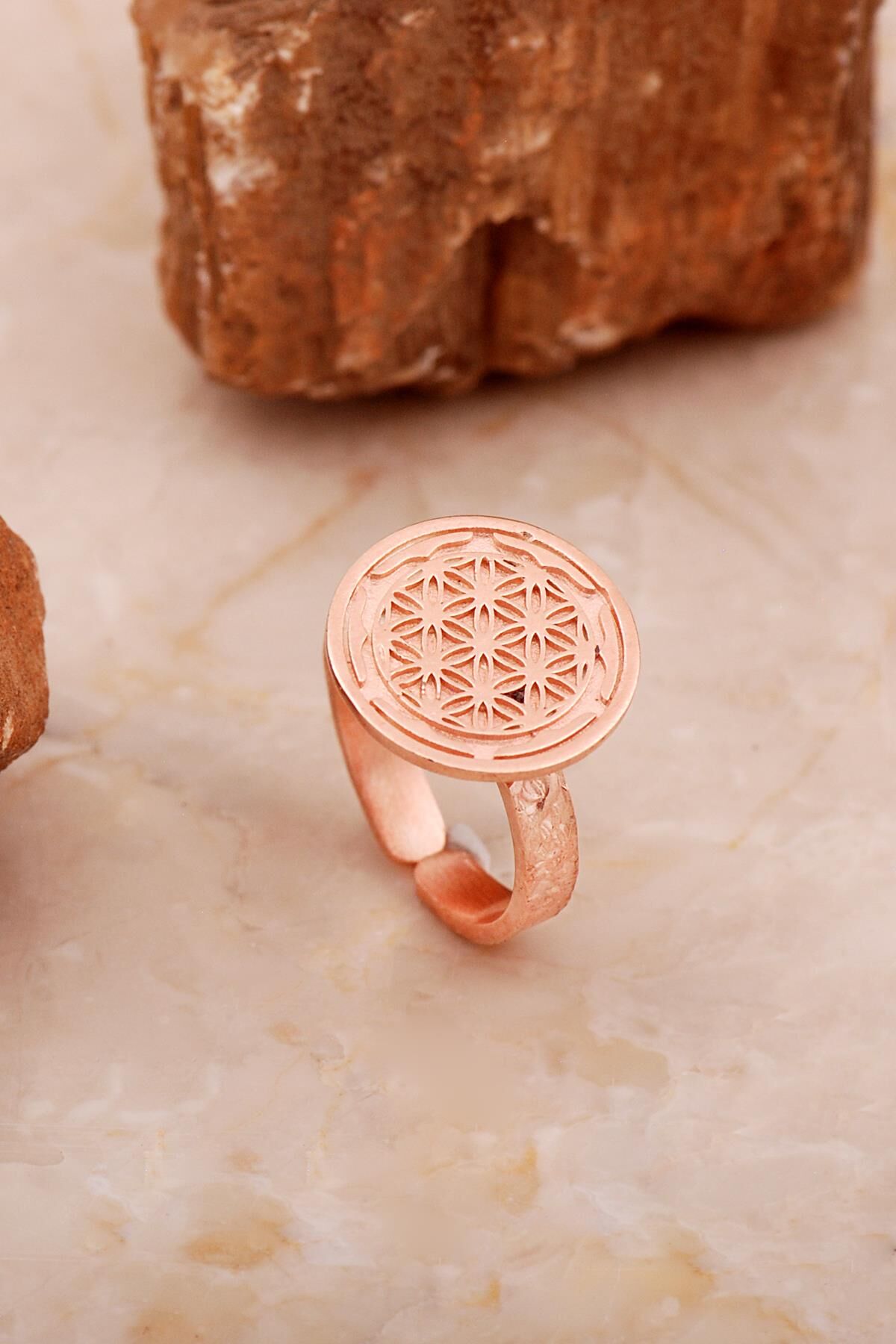 Yaşam Çiçeği Elişi Rose Gümüş Yüzük 3767