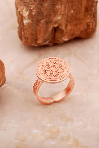 Yaşam Çiçeği Elişi Rose Gümüş Yüzük 3767