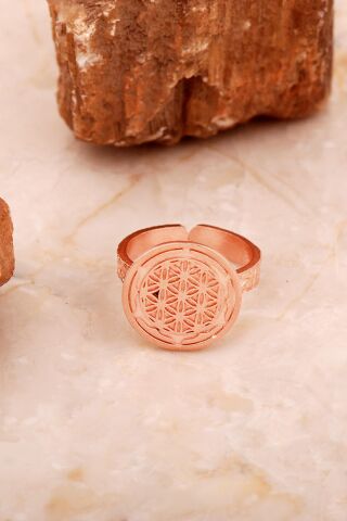 Yaşam Çiçeği Elişi Rose Gümüş Yüzük 3767