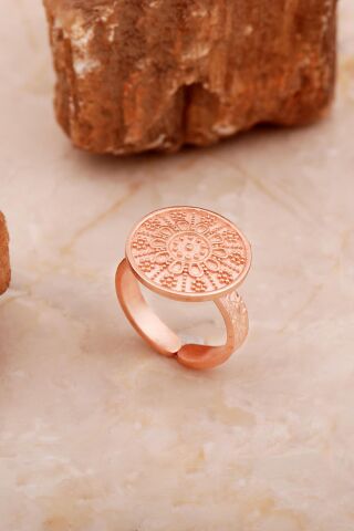 Mardin Güneşi Elişi Rose 925 Ayar Gümüş Yüzük 3768