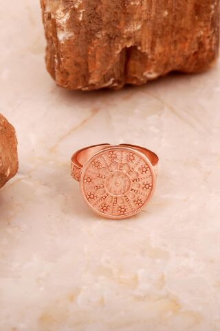 Mardin Güneşi Elişi Rose 925 Ayar Gümüş Yüzük 3768