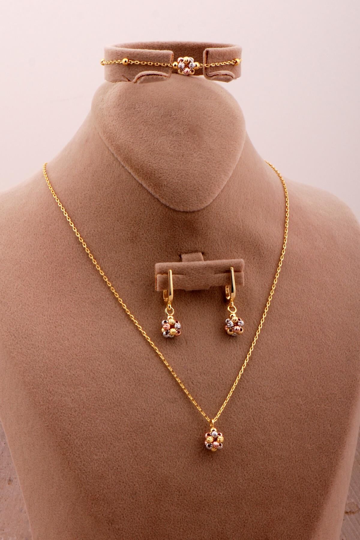 Tasarım Renkli Dorika Toplu 925 Ayar Gümüş Set 2734