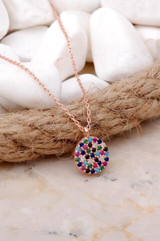 Mix Taşlı Tasarım Rose Gümüş Set 2541