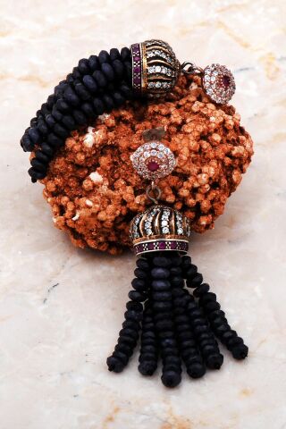 Safir Taşlı Tasarım Elişi Gümüş Set 2299