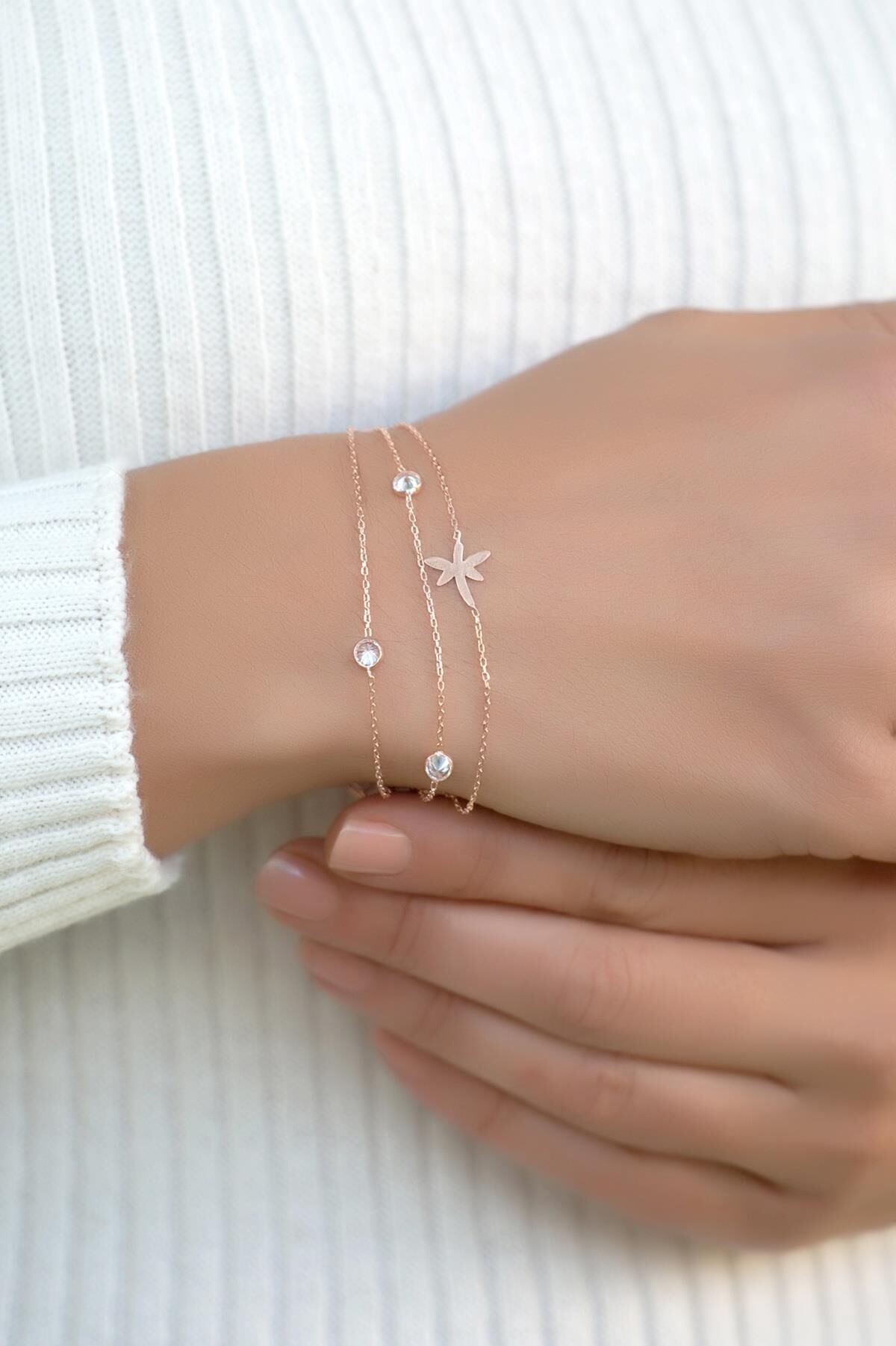 Rose Gümüş Yusufçuk Tasarımlı Bileklik 2382