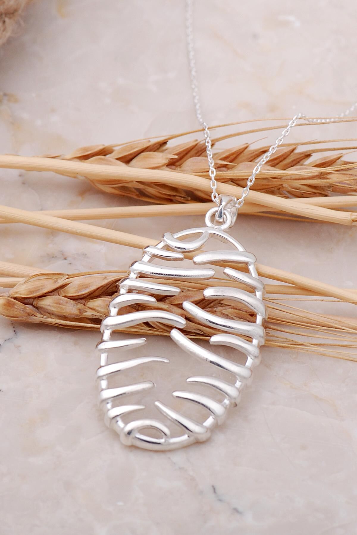 Tasarım Gümüş Kolye 7508