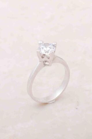 Tek Taş Tasarım Gümüş Yüzük 2680